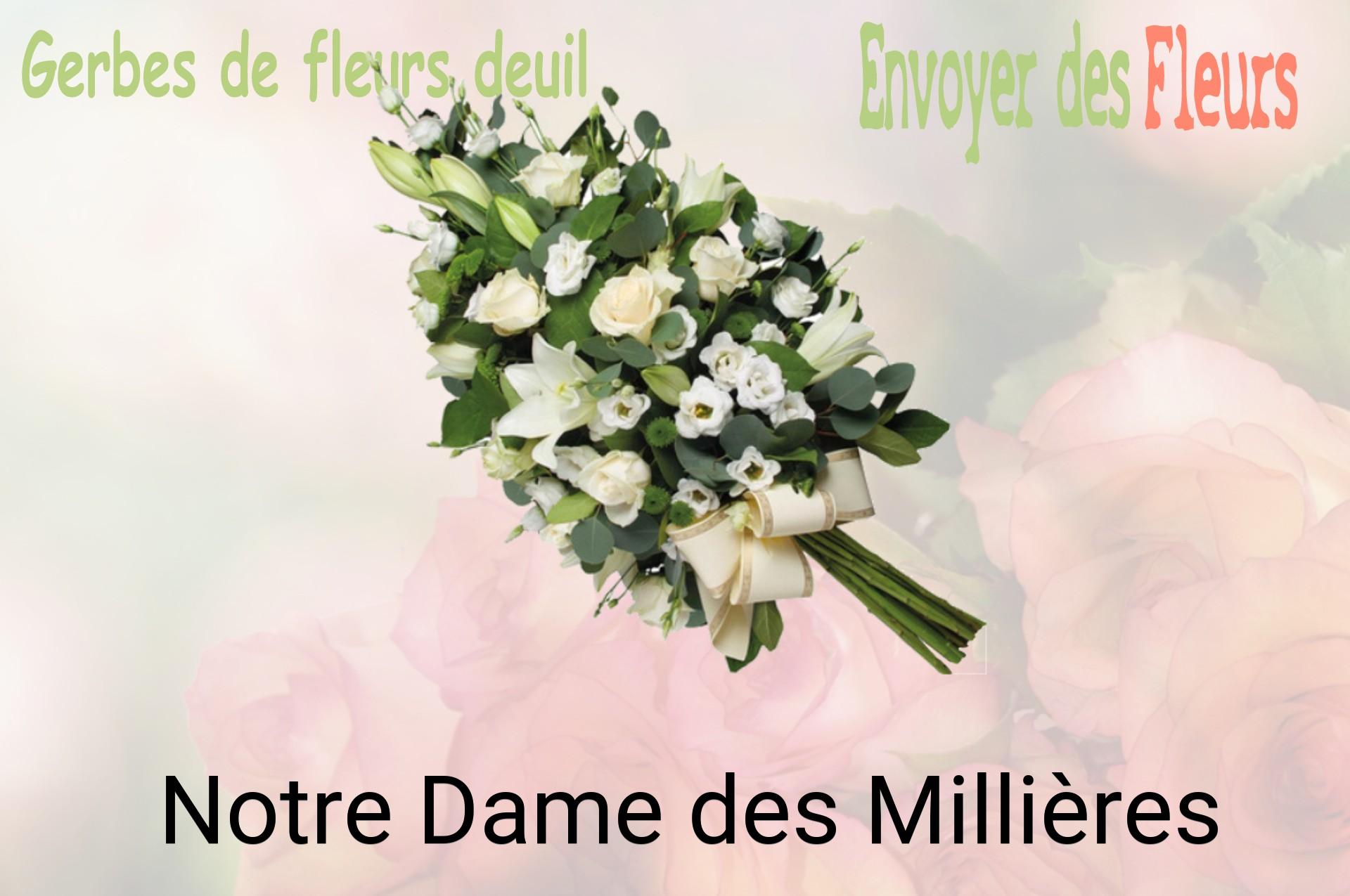 Gerbe de fleurs de deuil livrée à Notre-Dame-des-Millières